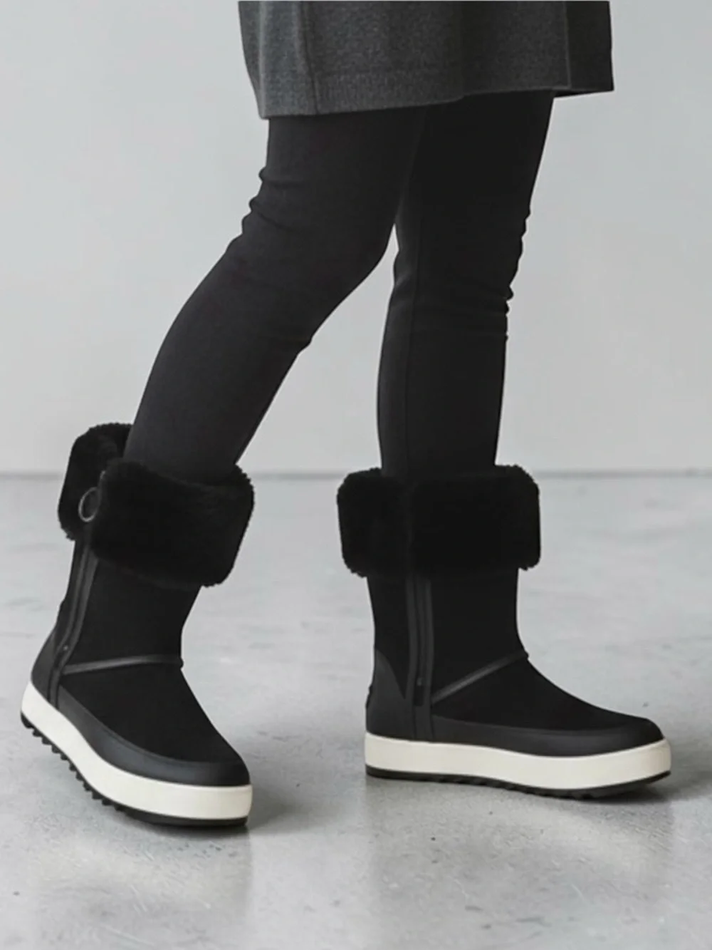 Koolaburra by Uggs women Black Suede leather fur Tynlee waterproof boots US 9